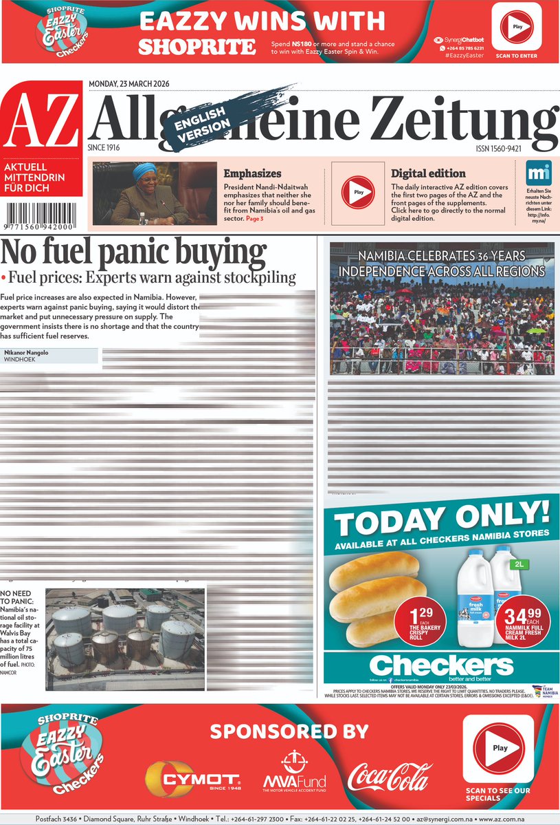 Allgemeine Zeitung Namibia tweet media