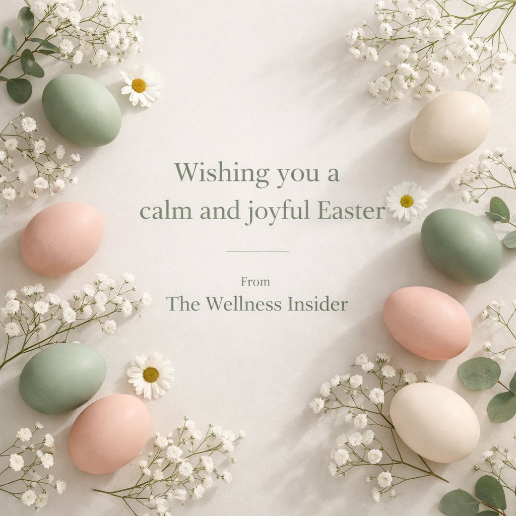 Wishing you a calm and joyful Easter 🌿🥚

May this season bring you rest, clarity and a gentle reset for the weeks ahead.

Follow The Wellness Insider for more simple wellness inspiration.
