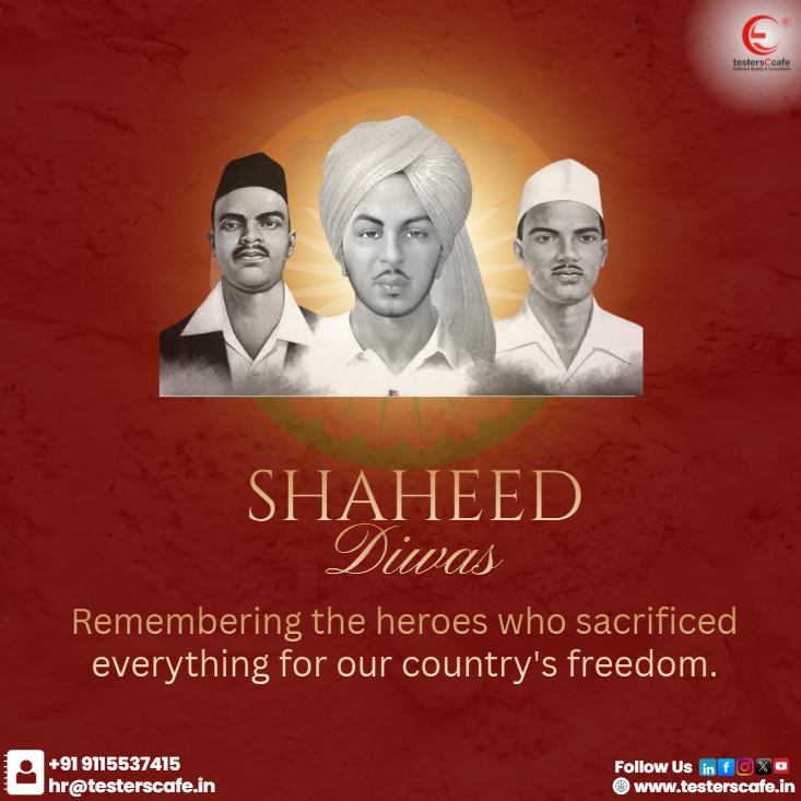 TestersCcafePvt's tweet photo. Their sacrifice is the reason we breathe in freedom today. Let us never forget their courage and devotion. 

#ShaheedDiwas #MartyrsDay #BhagatSingh #SukhdevThapar #ShivaramRajguru #FreedomFighters #IndiaAtHeart #MakeInIndia #IndianTech #testersCcafe https://t.co/S05BhlkpaE