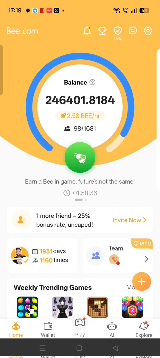 pankajTPZ's tweet image. This is my Mining Journey #beenetwork #beecoin #bee