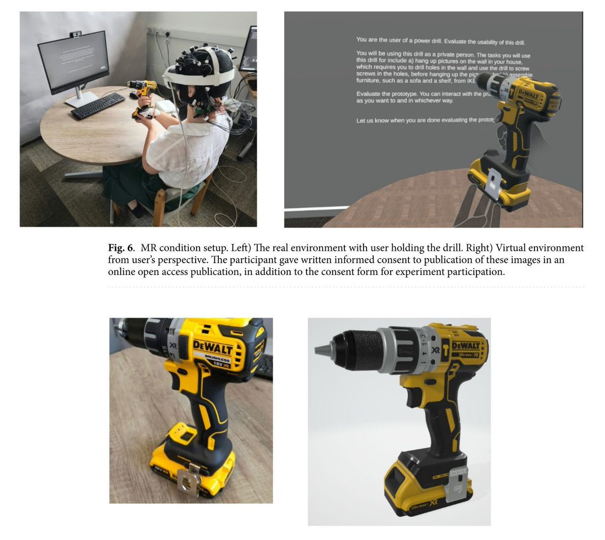 NIRx_NIRS's tweet image. Does prototype format change cognitive processing? 🛠️

Dybvik et al. (2025) show that physical, #VR, and mixed reality #prototypes elicit different DLPFC activity during evaluation tasks, measured with #fNIRS, despite similar workload ratings.

📖 doi.org/10.1038/s41598…