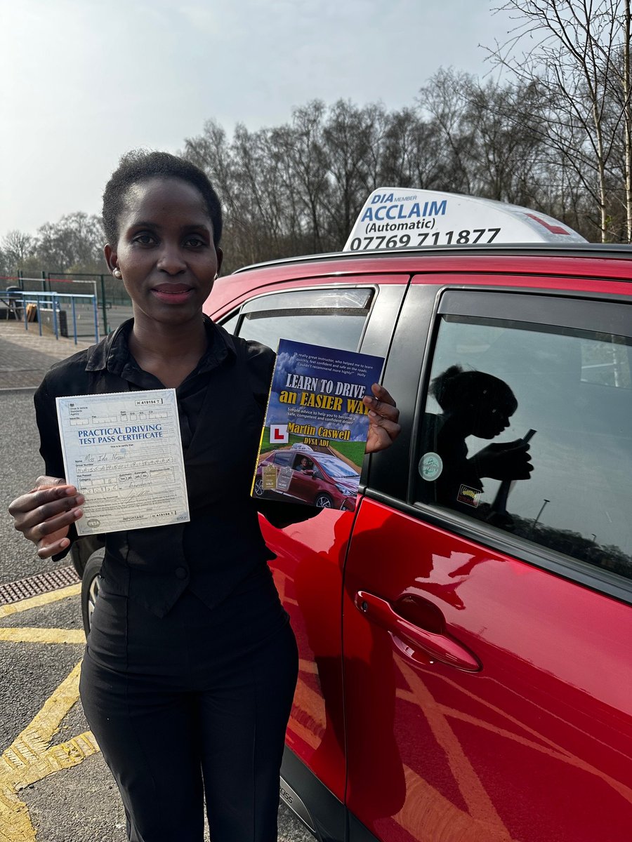MCAS32's tweet photo. Congratulations to Ida Nassali of Thatcham on passing her driving test at the FIRST attempt this morning Monday 23rd March 2026.

Well done Ida📷

Ida is the 9th person to successfully pass her test with me in 2026 using my book https://t.co/czquDnEgt1 https://t.co/zPXbKARROE