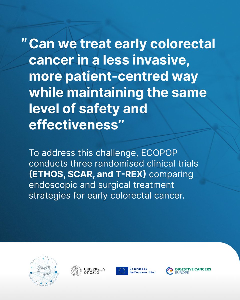 dice_europe's tweet image. ECOPOP is a 5-year 🇪🇺 research initiative aiming to transform how early #CRC is treated.
The project aims to better identify which patients truly need surgery and who could benefit from organ-preserving approaches.
#T1CRC #ClinicalTrials #Endoscopy #OrganPreservation