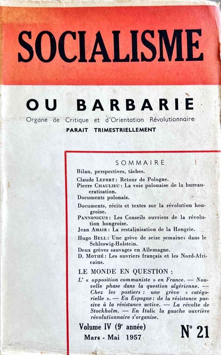 SOCIALISME OU BARBARIE