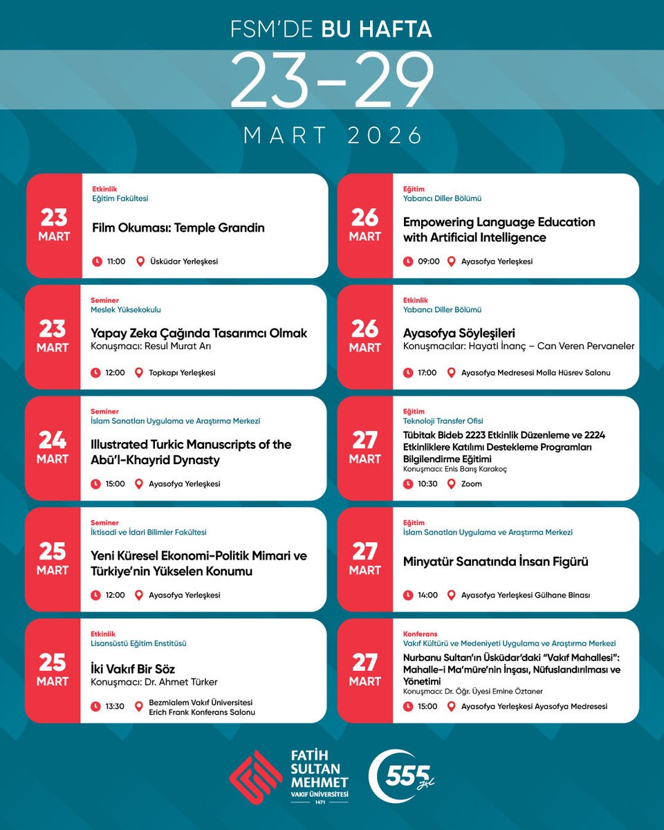 Fatih Sultan Mehmet Vakıf Üniversitesi tweet media