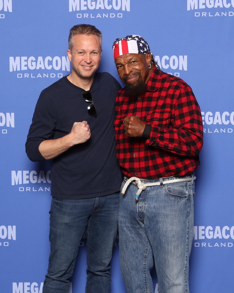 ClintonMills12's tweet photo. I met a childhood hero this weekend, the great Mr. T! From B.A. Baracus to Clubber Lang, this guy was is icon. I love it when a plan comes together! Thanks @MegaConOrlando for making it happen. https://t.co/X3SOiXhKI9