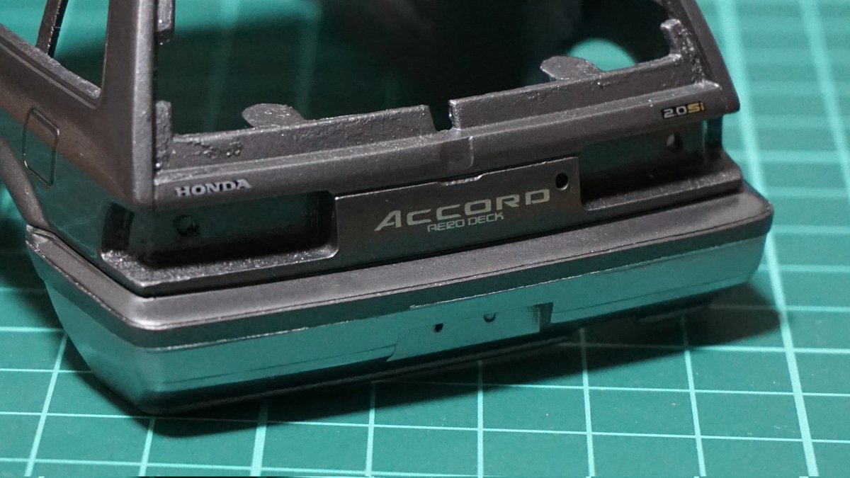 MODERATO1701's tweet image. 国産名車コレクション エアロデッキその④
ボディを塗装し、クリアコートまで完了
デカールは当クラブメンバーに作ってもらっています
ボディカラーはグラファイトグレーメタリック
カタログを眺めながら調色しましたが、既にカッコよくてホレボレ
#HONDA
#AERO DECK