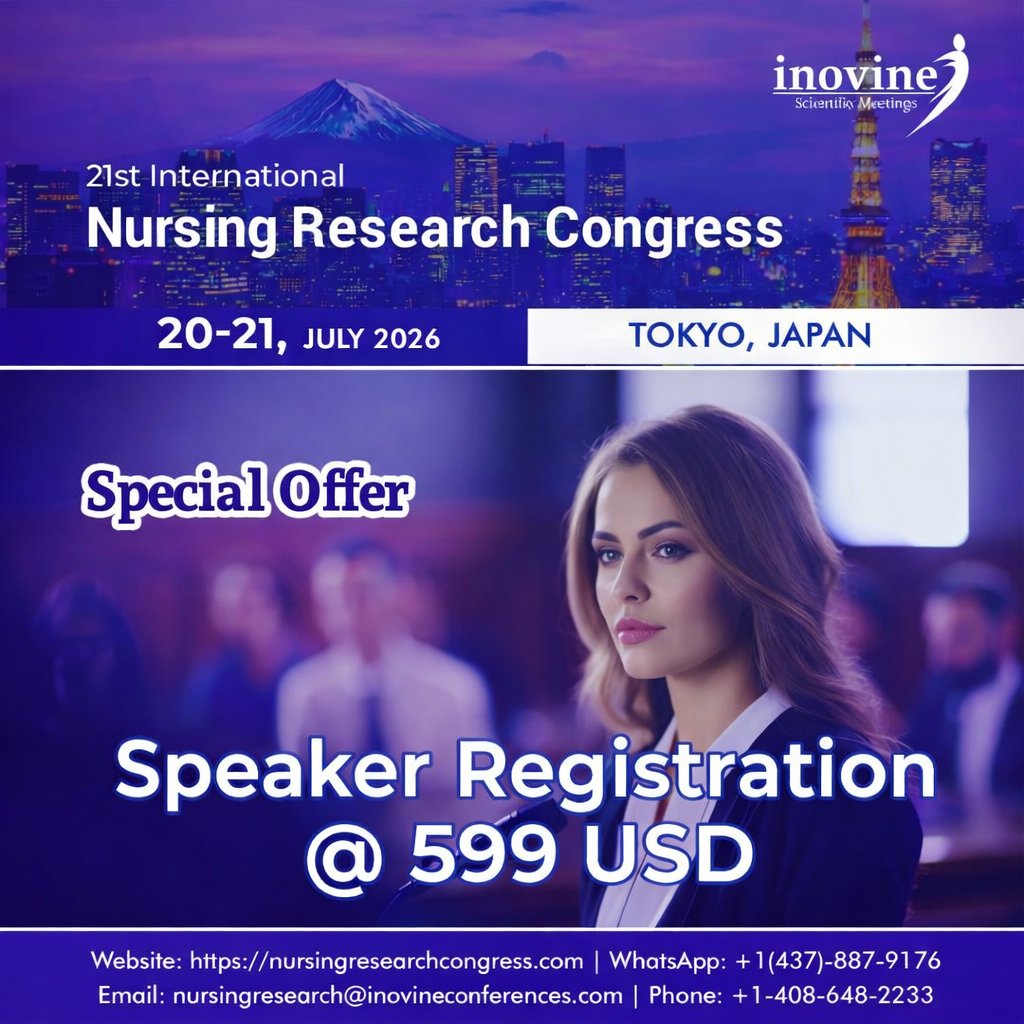 NursingCon69452's tweet image. 🚨 Last Chance – Special Speaker Offer Ending Soon! 🚨

Don’t miss to be part of the 21st INRC @Tokyo 2026.
🎤 Speaker Registration – Only $599 USD
Official Website: nursingresearchcongress.com

⏳ Hurry up! Offer closes at the end of this month
D
#NursingResearch  #CPDAccredited