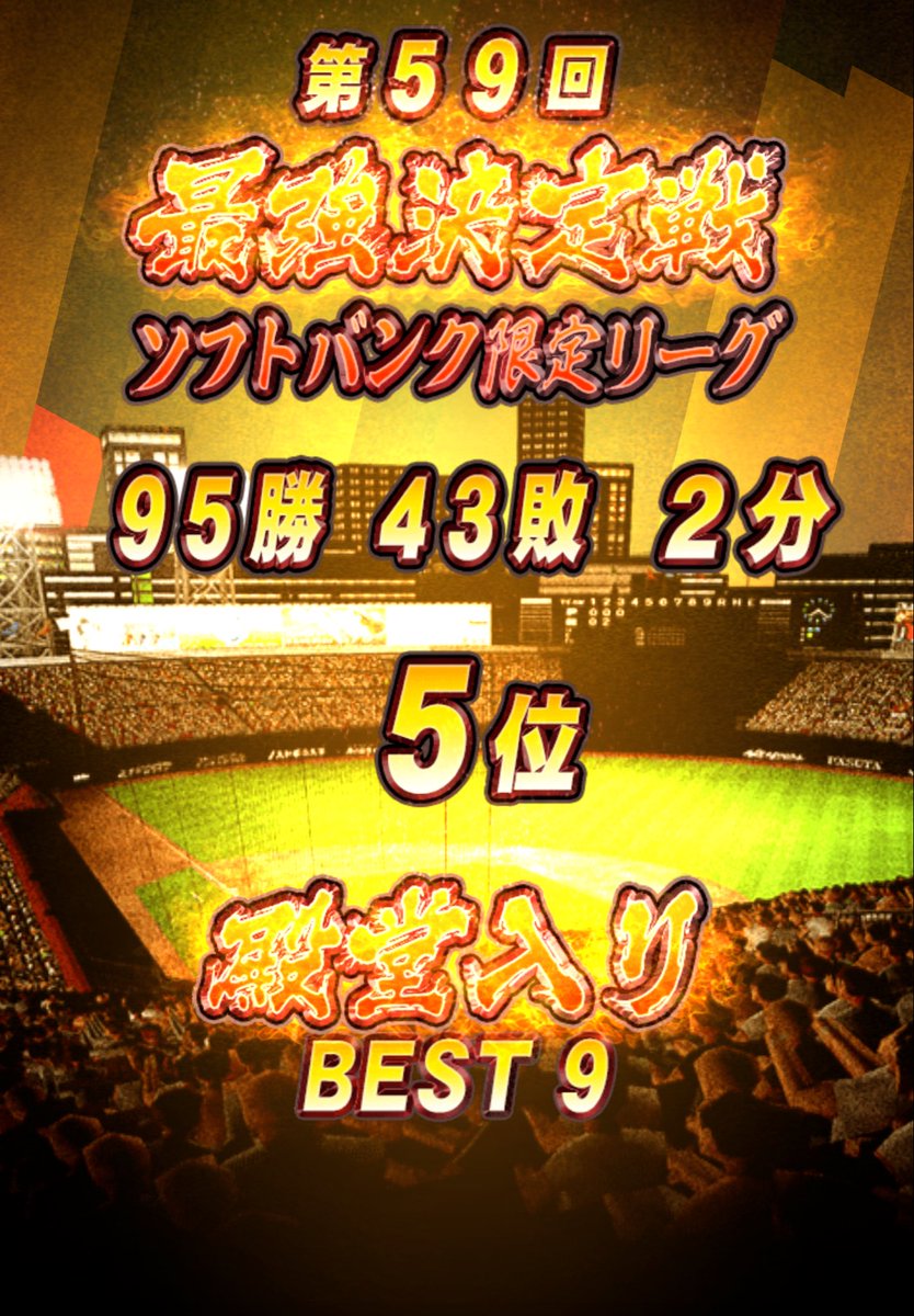 RETSU_23's tweet photo. 第59回最強決定戦に出場された皆様、1週間お疲れ様でした😌

3年ぶり3度目のBEST9&amp;過去最高順位‼️
でしたが、非常にストレスの溜まる1週間でした。

今後、プロスピAはログイン+微プレイ、Xは閲覧中心の生活にしようと思います。

今まで関わってくださった皆様ありがとうございました😭

またいつか！ https://t.co/FSA1ATwoD0