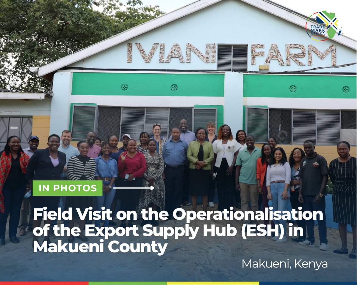 TradeMarkAfrica's tweet photo. How do you transform a mango orchard into an export powerhouse?  

We hosted a donor delegation in Makueni to see the Export Supply Hub (ESH) model in action. From Good Agricultural Practices (GAP) training to the new Kibwezi Packhouse, we are helping 7,000+ farmers reach global markets.  

The result? Better quality, lower losses, and over $5.3 million in exports in 2025!  

Read more: https://t.co/F9K3nPHUXO