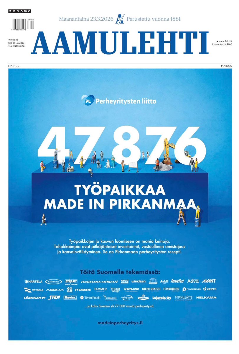 TavaraTaxi's tweet photo. Perheyritykset pitävät Suomen liikkeessä – kirjaimellisesti.

Meillä TavaraTaxi’ssa perheyrittäjyys ei ole vain omistusrakenne, vaan tapa toimia. Meille se tarkoittaa vastuuta, pitkäjänteisyyttä... #TavaraTaxi #perheyritys #pikakuljettaja https://t.co/AsMRzYHlmV https://t.co/ss0Y5MC6Jb