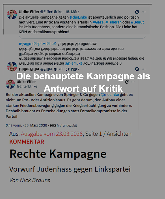 kpeterlBW's tweet photo. Ulrike Eifler und die junge welt reagieren auf Kritik, indem sie sie zur „Kampagne“ erklären. So wird der Vorwurf nicht geprüft, sondern durch Umdeutung ersetzt. https://t.co/cGTV3gCuID https://t.co/STjhScWvvH