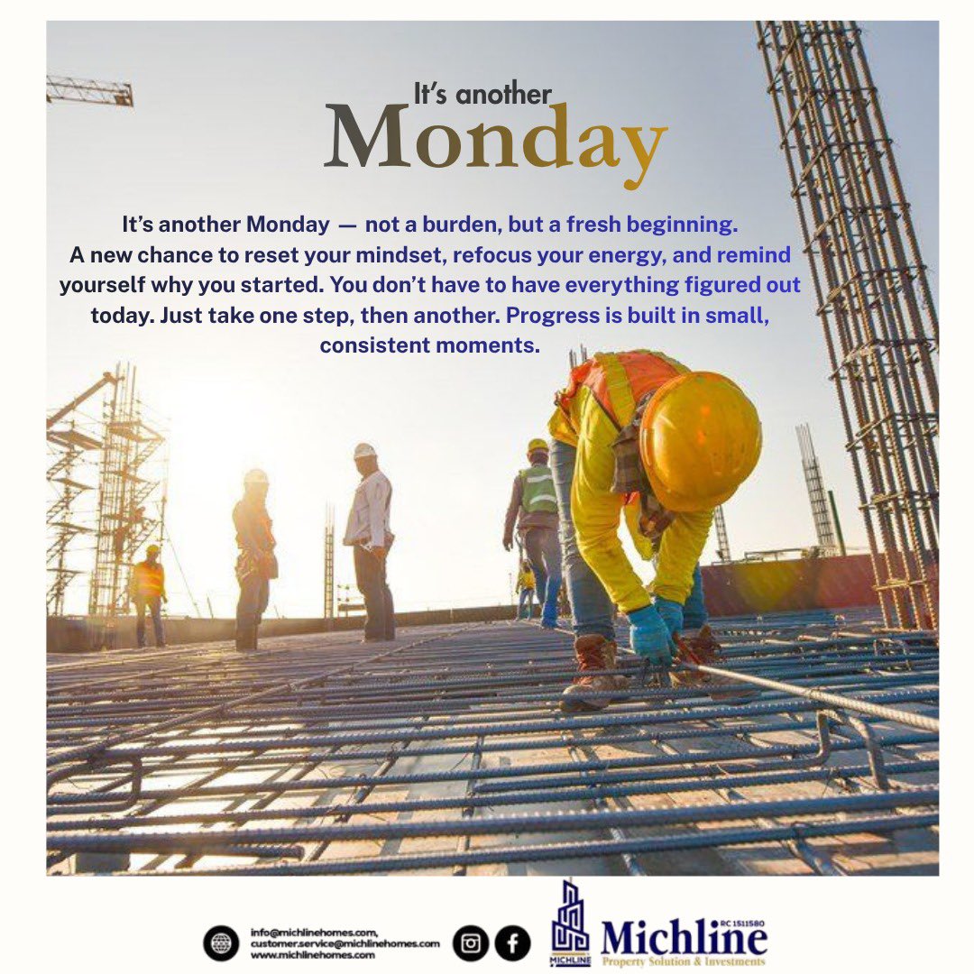 MichlineProsol1's tweet photo. Every great structure starts with a solid foundation. 🏗️
This Monday, let’s keep building dreams, one step at a time.
#MichlineHomes #MondayMotivation https://t.co/t0mbKa0K8Y