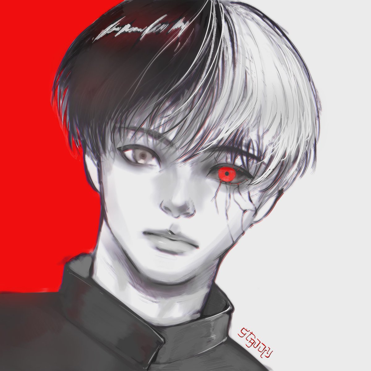 staddly's tweet photo. Ken Kaneki 
#digitalart https://t.co/FA8KpxLkPk