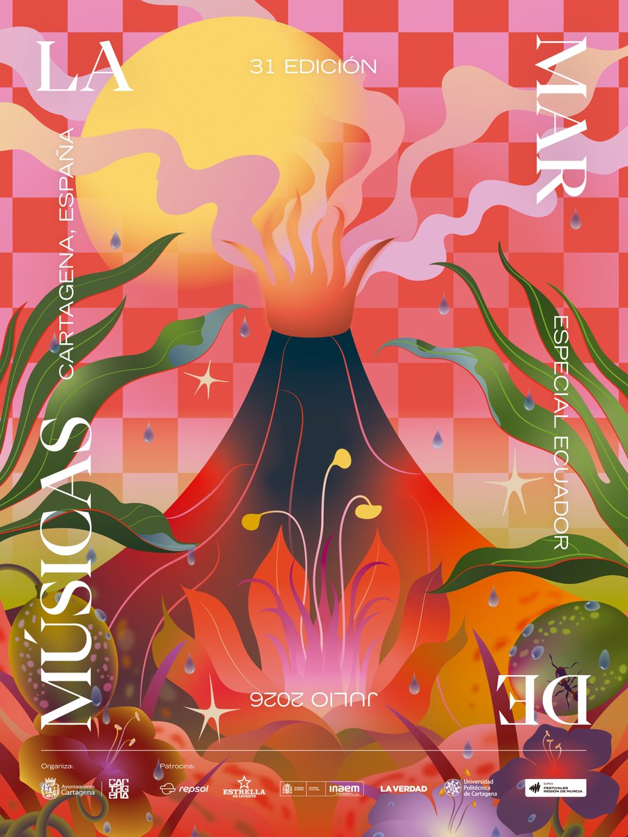 mardemusicasct's tweet photo. Ya está aquí el cartel de #LaMardeMúsicas 2026 y no nos puede encantar más🤩.

🇪🇨La ecuatoriana Mar Figueroa, encargada de diseñarlo, ha sido señalada por @Forbes como una de las 30 personas menores de 30 años más influyentes en la categoría de Arte🤯.

ℹ️https://t.co/WO8P1YWT3Q https://t.co/k6jZMXRaws