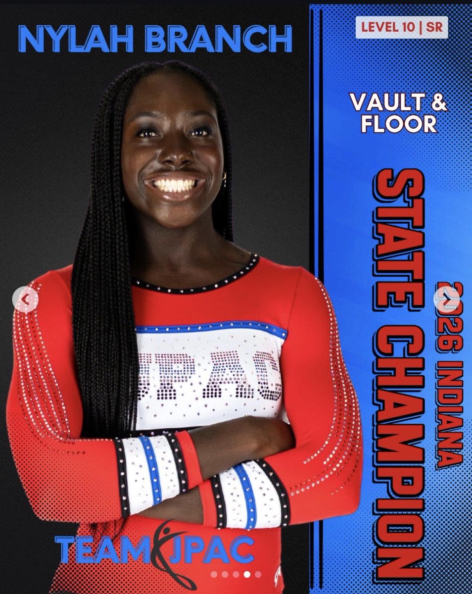 deionbranch84's tweet photo. ⁦@Nylah_B29⁩  🔥🔥🔥🔥🙌🏾🙌🏾🙌🏾🙌🏾2026 LEVEL 10 INDIANA STATE FLOOR AND VAULT CHAMPION 🔥🔥🔥🔥🙌🏾🙌🏾 

REGIONALS UP NEXT IN 3 WEEKS https://t.co/Y7Lq0kvQrr