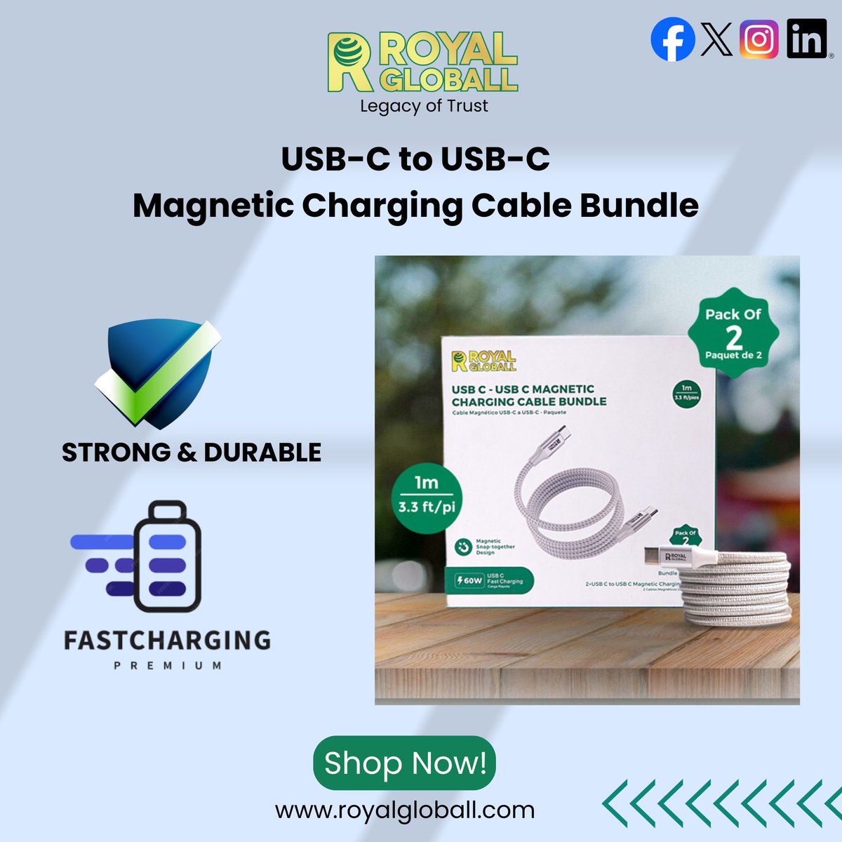 royal_globall's tweet image. Stay connected without the hassle—Royal Globall’s USB-C Magnetic Charging Cable delivers fast, durable, and effortless performance.

Don’t Miss Out – Shop Today!
🌐 royalgloball.com

#RoyalGloball  #USBCable #LegacyofTrust #MagneticCharging #TechUpgrade #PremiumQuality