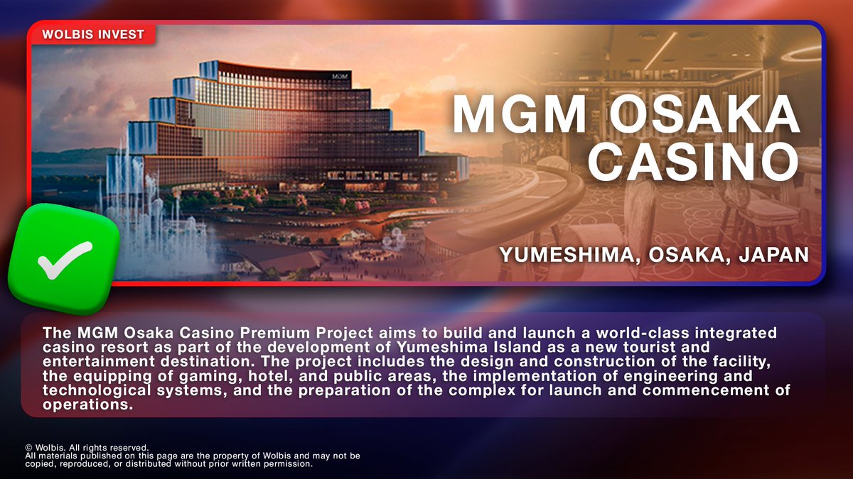 WolbisCompany's tweet photo. Wolbis Invest 📈

This is currently the highest-tier option available to you. Choose MGM Osaka if you want to maximize your return on investment.

You can find out about the best investment options right here - https://t.co/PAab5yGdNR

#WolbisInvest #Wolbis #WolbisLBI #MGM #Osaka https://t.co/AiRJ3di4Qa