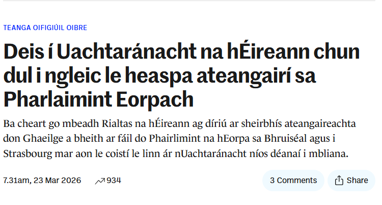 Conradh na Gaeilge ⭕️ tweet media