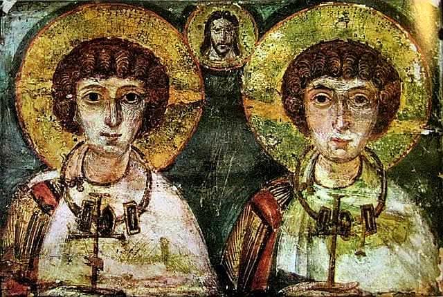 antinousgaygod's tweet photo. 🪷❤🏳️‍🌈🍾 Parabéns Happy wedding anniversary to Brazil's 1st Priest of #Antinous @decows Ribeiro and @chesller. Their wedding altar on 23 March 2013 featured icons of gay saints #Sergius and #Bacchus and the "Two Lovers" of #Antinoopolis. Full report: https://t.co/4nlSTOPWtC 🪷 https://t.co/y9Hw7B7gnT