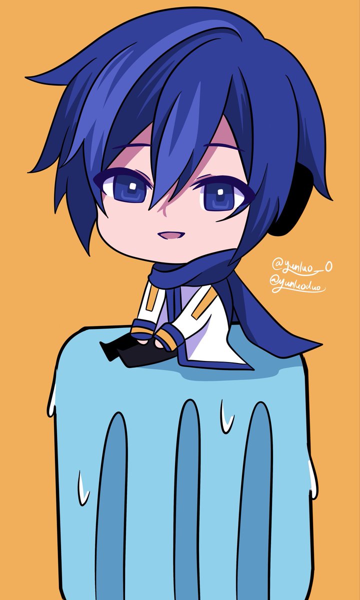 yunluoduo's tweet photo. little baabbyy fits on tiny popsicle #kaito #vocaloidfanart https://t.co/hsKaDiak4b