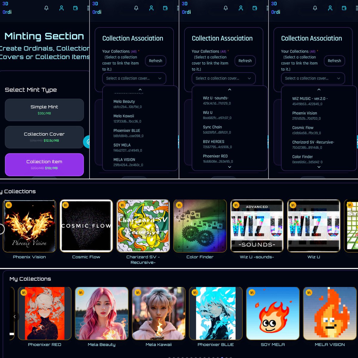 now <a href="/3dordi/">Dordy</a> allows you to add items to Ordinals collections created (minted) on other platforms (such as ZoideNFT, Raredropper, and OrdArena).

Whether this is the optimal solution depends on the art context and narrative. However, I think on-chain activity should be more