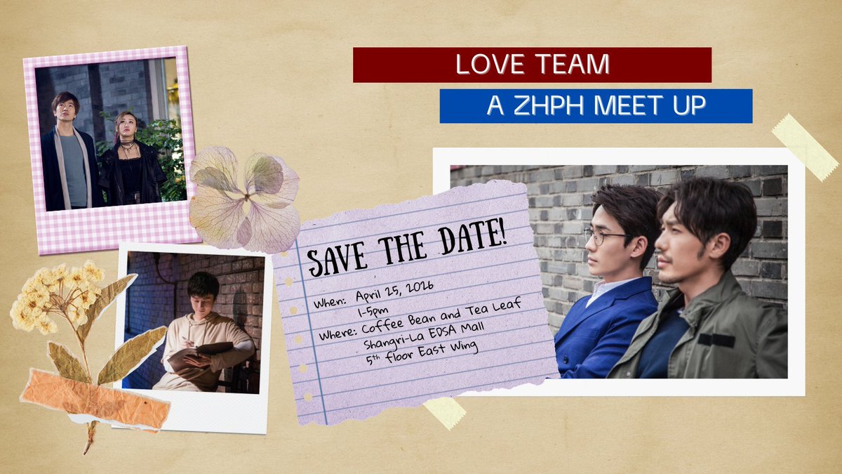 ❤️Love Team❤️  
A ZHPH Arts and Crafts Meetup 

🗓️ Apr 25 2026. 1PM - 5PM
📍CBTL Shangri-la EDSA

Join us in an afternoon of creativity, ZhuBai and Guardian. Slots are very limited so register now! 
forms.gle/McNSVMaRZadgsW…