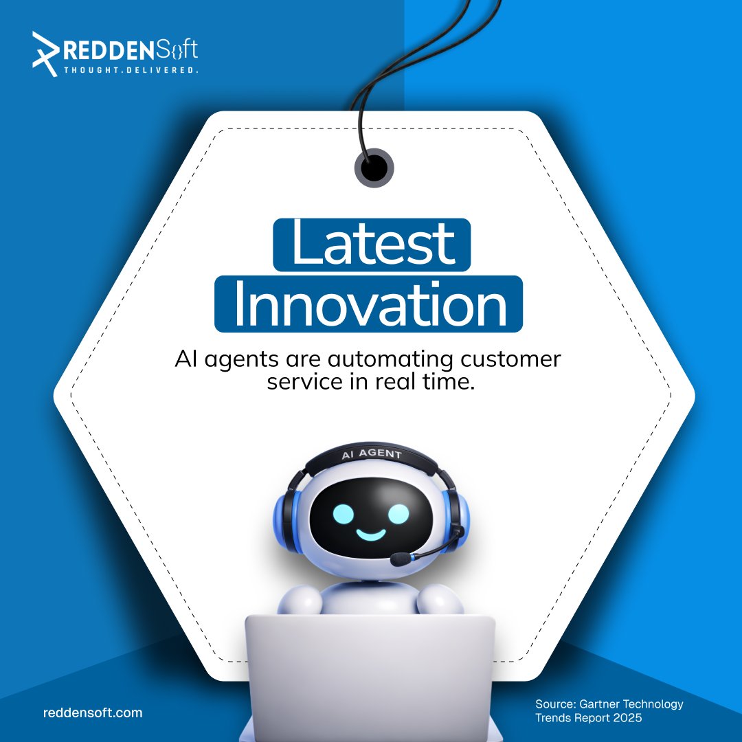 reddensoft's tweet photo. AI agents are transforming #CustomerService with instant responses and #RealTimeSupport. ๐
Deliver 24/7 support, boost efficiency, and cut costs.
The future is smart & automated โ #Reddensoft makes it happen.
#AIInnovation #ArtificialIntelligence #FutureOfWork #DigitalTransform https://t.co/r6dIxJcqAX