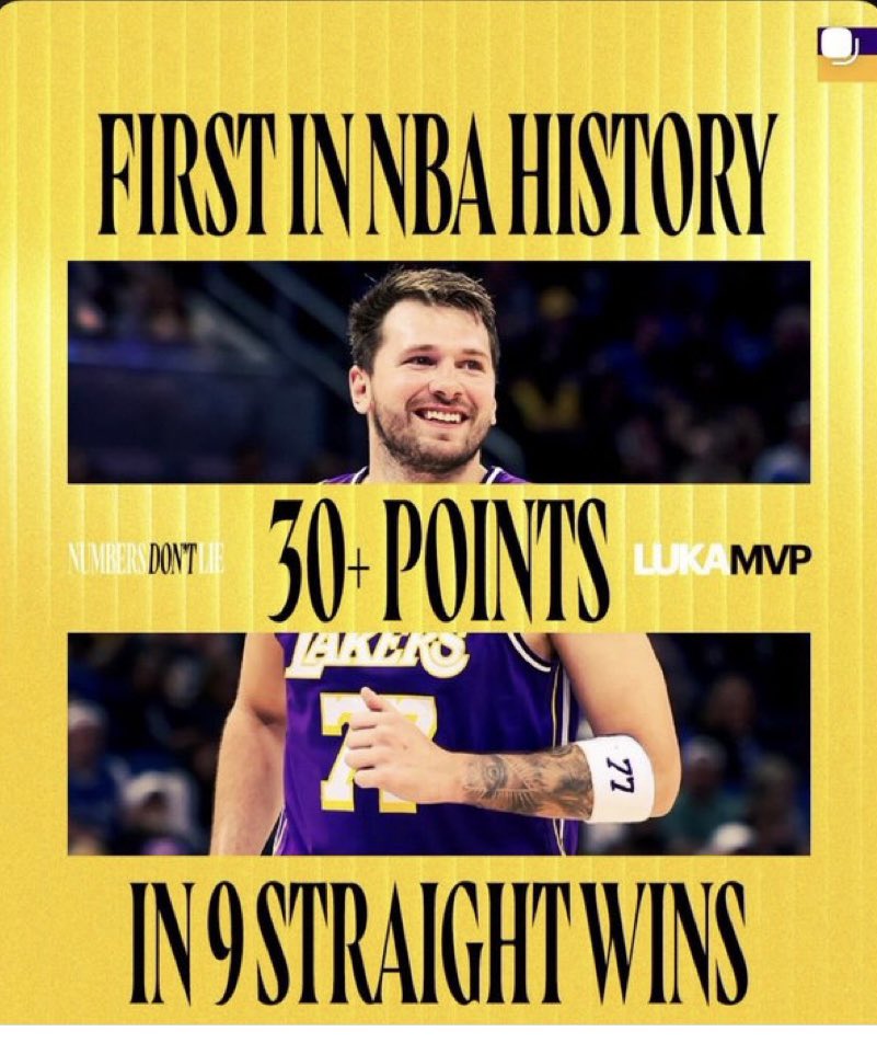 History in the making.

Luka Dončić just became the first player in NBA history to record 9 straight 30+ point games while leading his team to 9 straight wins.

Dominance isn’t just about scoring—it’s about winning. And right now, nobody in the NBA is doing both at this level.