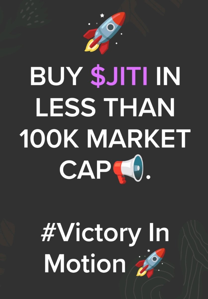 TomFolly1's tweet photo. @jiti_token Big facts π―π₯ Early doesnβt mean luckyβ¦ it means aware and bold enough to move before the noise.
$JITI is not just growing, itβs compounding into something powerful. Victory loves consistency ππ
#StillEarly #JITI #VictoryInMotion https://t.co/0sYVewsqEB