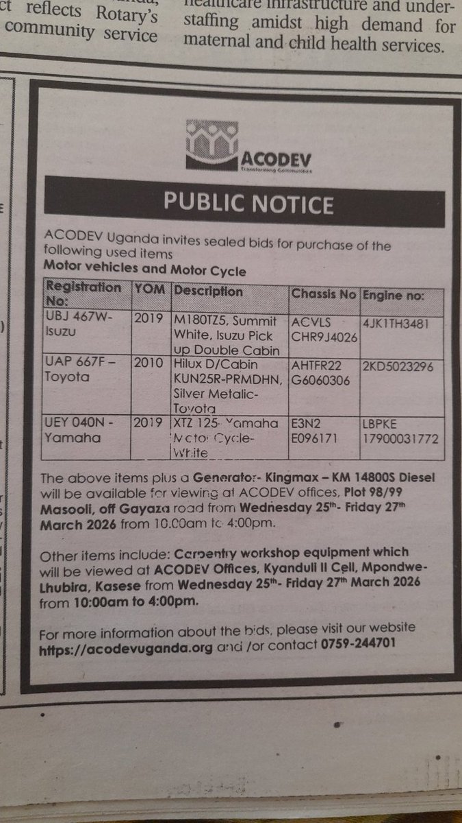 ACODEV Uganda tweet media