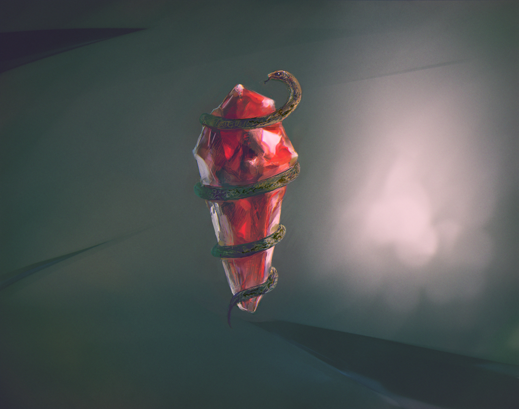 赤い結晶と、へび