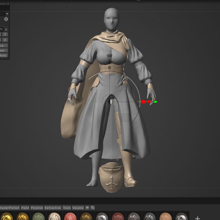 altem104's tweet image. 作業を進めた。1枚目、Blenderで細かい微調整とデータの整理。2枚目、そのデータを3dcoatに移動。 #Mod #Skyrim #スカイリム