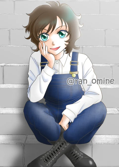 お疲れさまです #これを見たやつは座っている画像をあげろ 昨年リクエストで描いた「名探偵コナン」のスキ二-オ-バ-オ-ル・レ-スアップブ-ツの世良真純ちゃんです