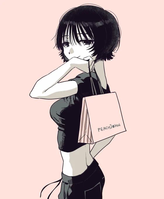 らくがき 買い物帰りの人