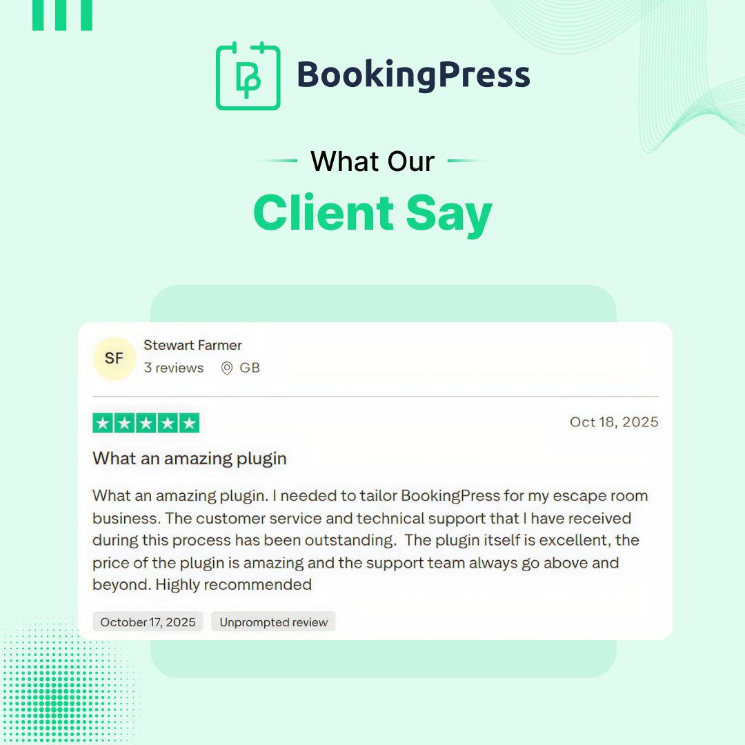 BookingPress Plugin tweet media