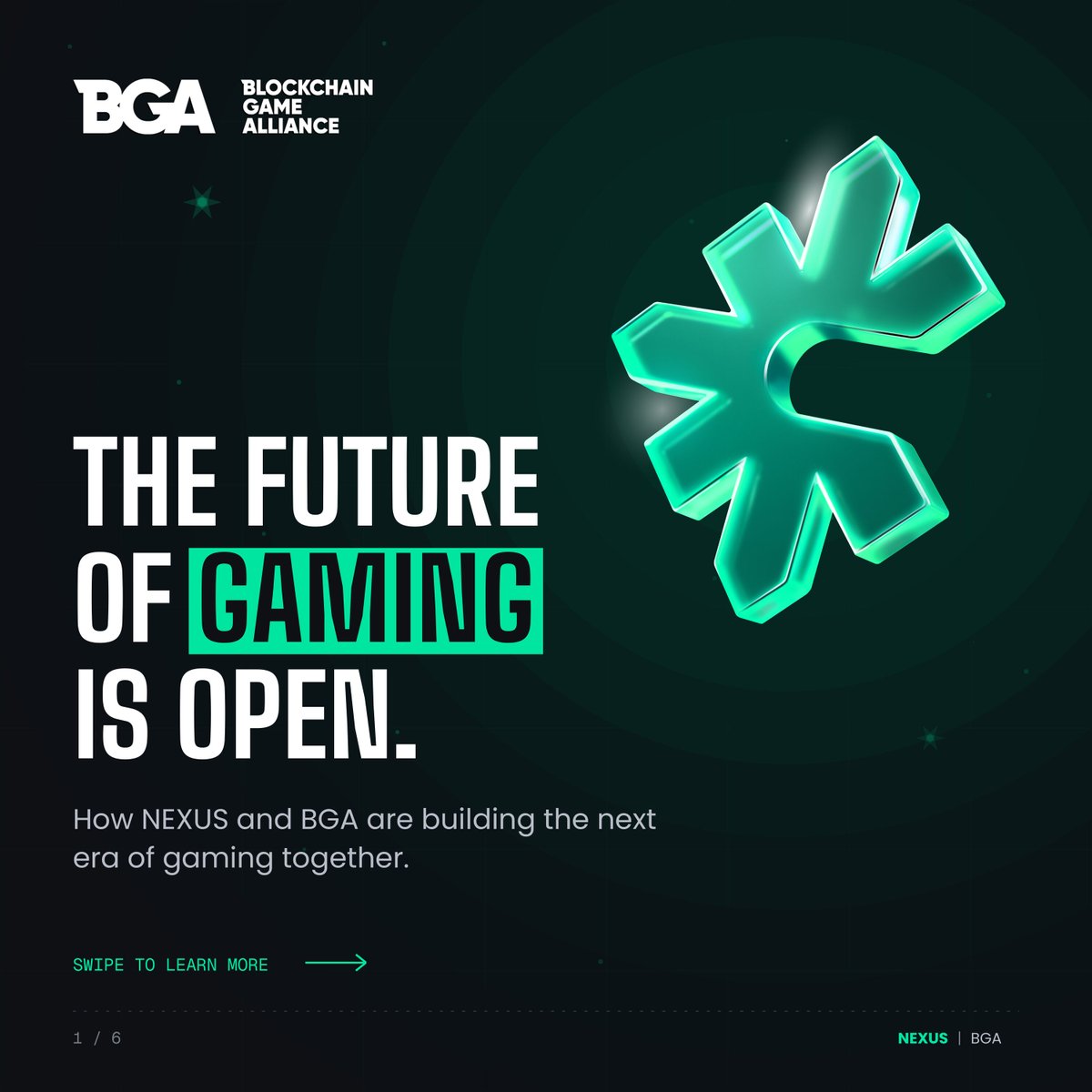BGameAlliance's tweet image. The future of gaming is open.

At GDC 2026, NEXUS ( @CROSS_gamechain ) officially signed an MOU with the BGA, establishing a strategic framework for blockchain gaming ecosystem development.

Here's what's in the agreement: