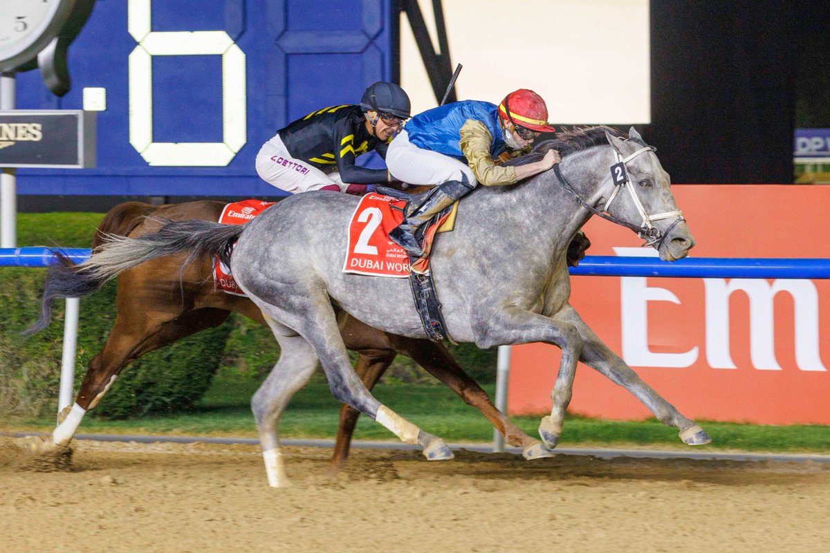 ⏰Post Times (UAE time) for #DubaiWorldCup card:

15:45 - G1 Dubai Kahayla Classic (PA) 🟤
16:20 - G2 Godolphin Mile 🟤
16:55 - G2 Dubai Gold Cup 🌿
17:30 - G2 UAE Derby 🟤
18:20 - G1 Al Quoz Sprint 🌿
18:55 - G1 Dubai Golden Shaheen 🟤
19:35 - G1 Dubai Turf 🌿
20:10 - G1 Dubai