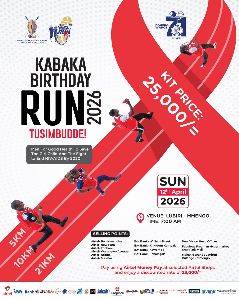 majestic_brands's tweet photo. The clock is ticking! ⏳
Get your Kabaka Birthday Run kit today and be part of the movement.
#KabakaBirthdayRun #KBR2026 #RunForACause https://t.co/HgojYM85eu