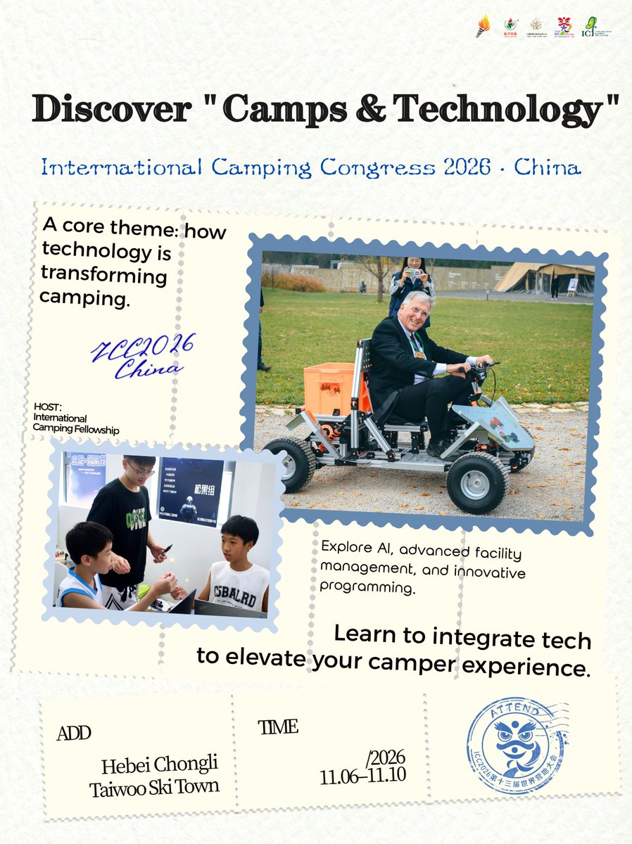 campfire_net's tweet photo. 🌍 Calling All Camp Professionals Worldwide — Claim Your ICC2026 “Delegate Passport”!

Join the 13th ICC International Camping Congress (ICC2026) and discover how camps around the world are evolving, innovating, and inspiring. https://t.co/hSFBV8jAnf