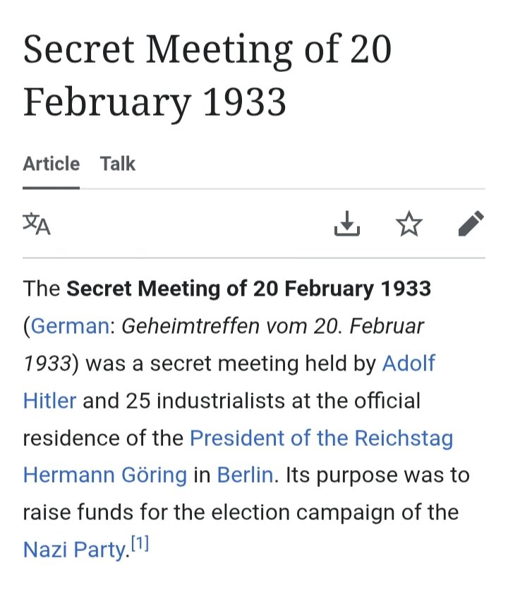 Sahoo65Sahoo's tweet photo. 20 February 1933 secret meeting hitler and 25 industrialists for raising funds of election for NAZI party @Babamann6 @Moroworld89 @MindMatrix19 @VivoHin @princepoptimus @Delta_SquadAnex @Lurking_KIRA @alwaystruthside @LakshmanSagar2 https://t.co/tQusLMkydu