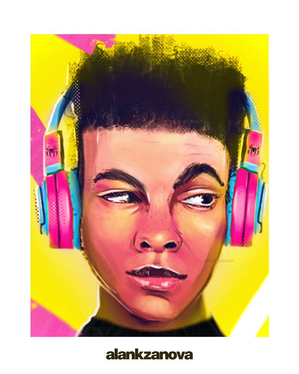 Miles Morales #illustration #fanart #portrait #SpiderManUnNuevoDía #spiderverse #photoshop