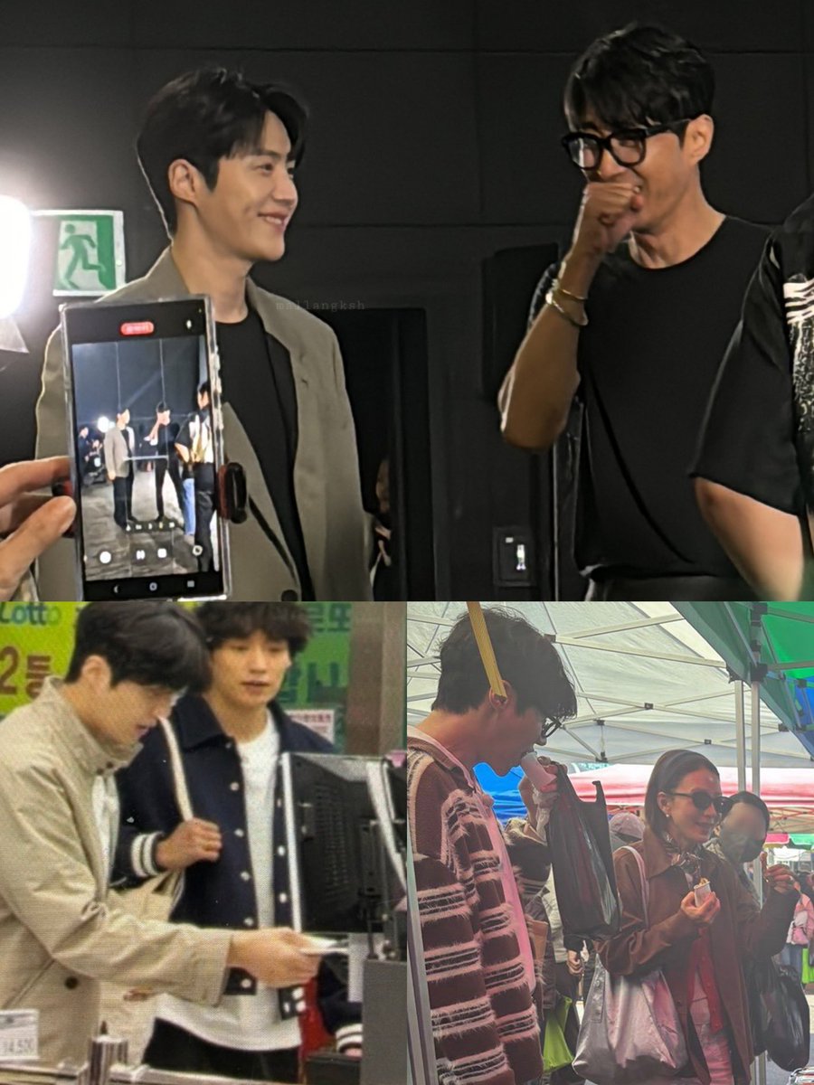 actor kim seonho with his bonjour bakery casts;  actor cha seungwon, actor lee kitaek, and actress kim heeae 🥐🥖🍞