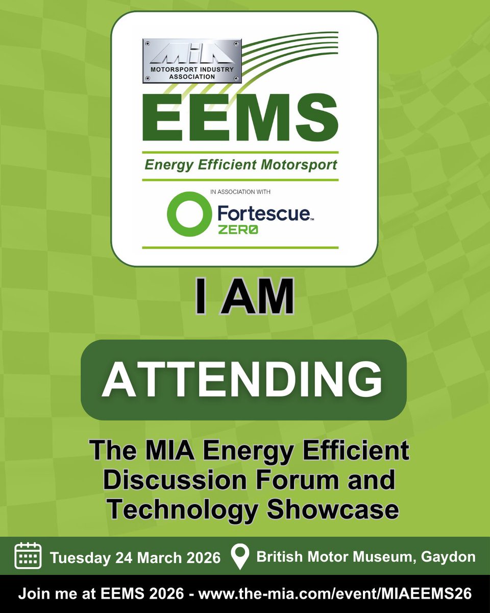 See you at Gaydon tomorrow, if you are attending this years <a href="/MIAmotorsport/">MIA Motorsport</a> Motorsport Industry Association (MIA) EEMS event  👇 👇 👇