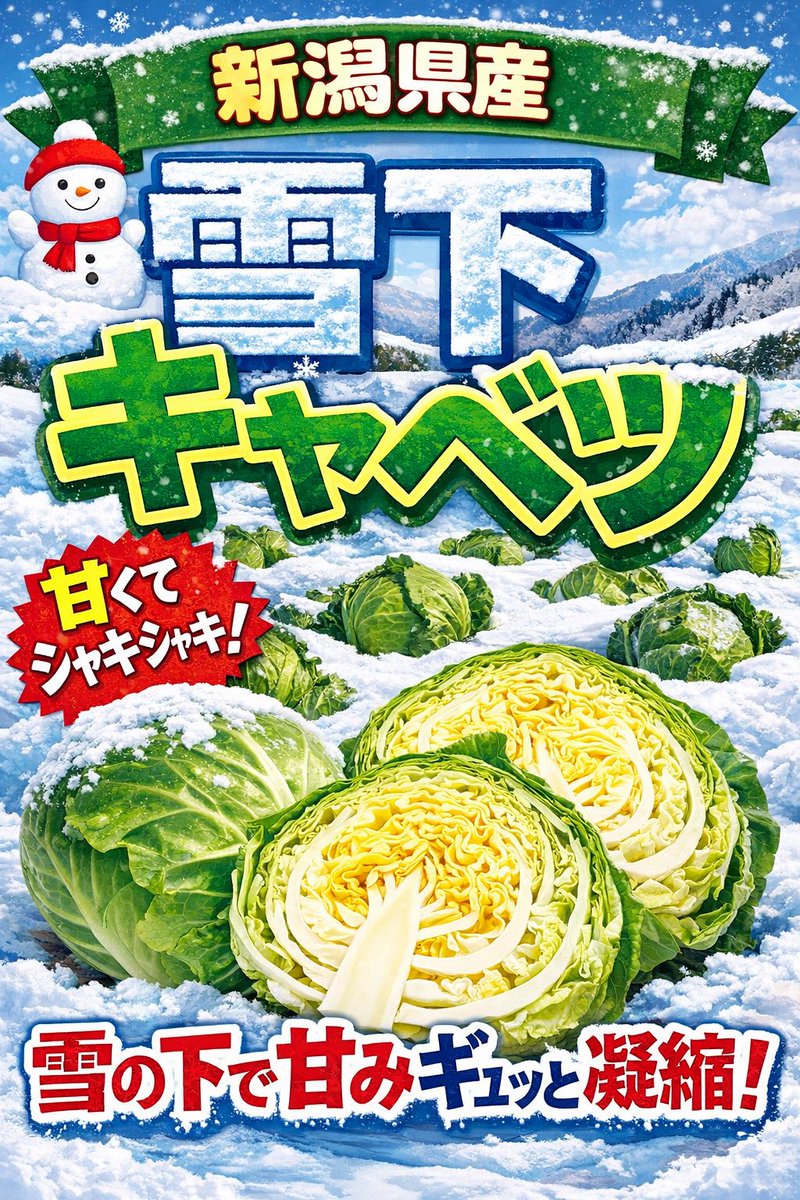 新潟県津南高原直送 雪下キャベツ 雪下人参🥕🥕🥕です