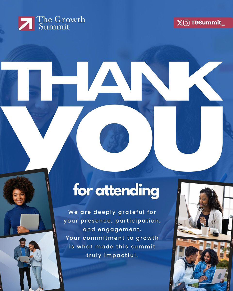 TGSummit_'s tweet photo. And just like that — The Growth Summit 1.0 is a WRAP!

But before we close this chapter, we need to say the biggest THANK YOU to every single person who showed up, tuned in, engaged, and made this summit truly special!

Your commitment to growth is what this is all about. https://t.co/DkOxuxahTp