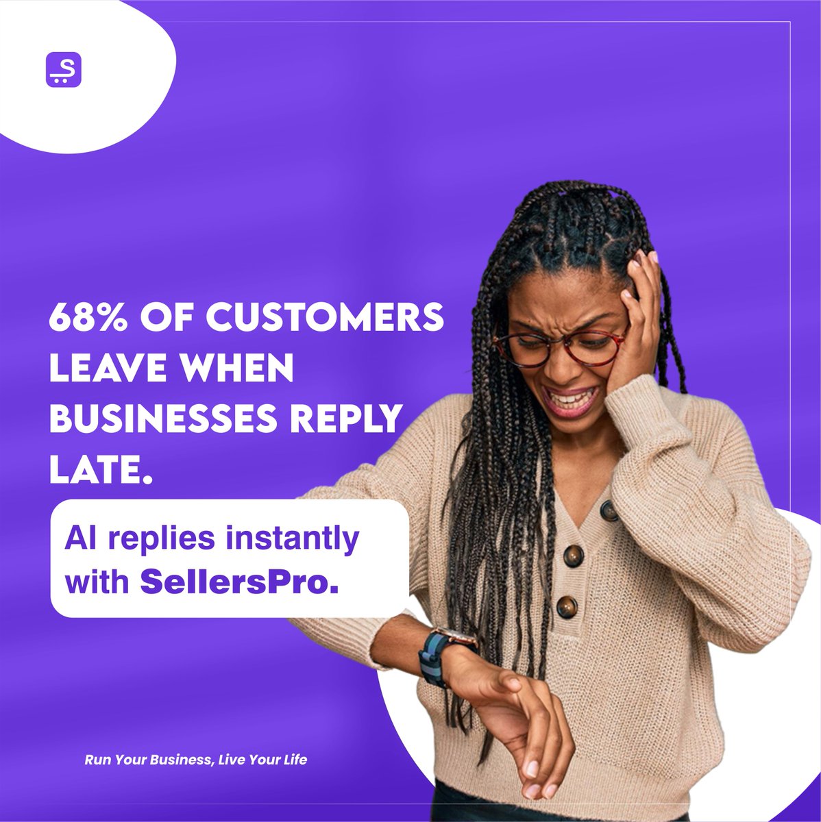 sellersproapp's tweet photo. Quick replies close sales. Slow replies lose them.
Customer asks “Size 12?”
You reply fast—sale.
You reply late—they’re gone.
With SellersPro, AI replies immediately—no missed chats, no lost sales. WhatsApp,IG, Facebook, all in one inbox.
#SellFaster #ShopOwnerLife #Seller https://t.co/qP5FH70Hi3