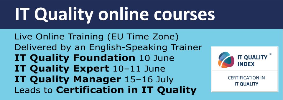 itQualityIndex's tweet photo. Certification in IT Quality 
Live online training
https://t.co/Ex7ph2Ktgp https://t.co/SWWiDqM7r8