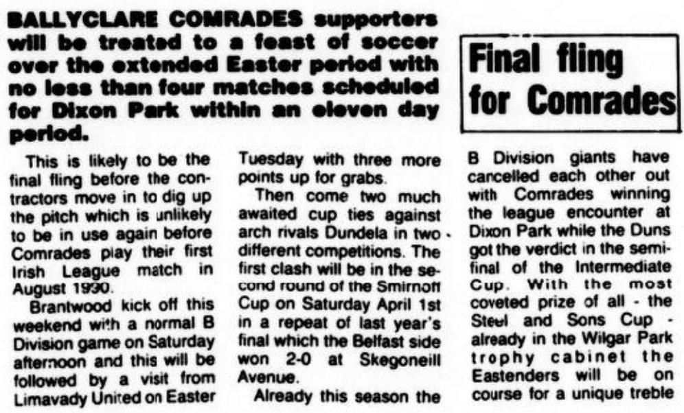 Ballyclare Comrades History tweet media