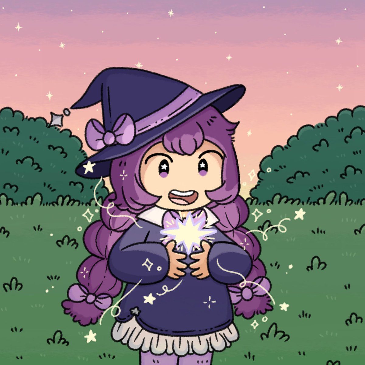 kammybale's tweet image. A young witch practicing star magic ✨️
#digitaldrawing #characterdrawing